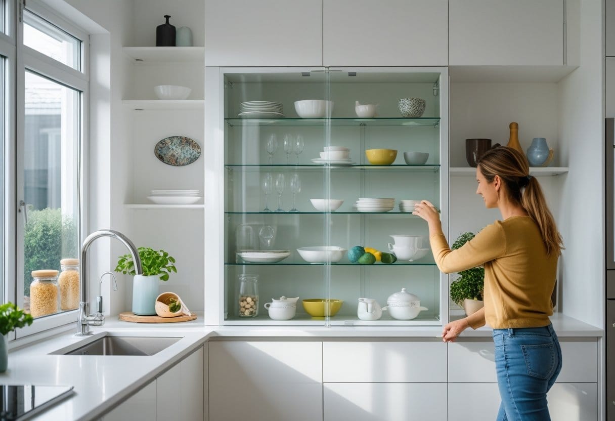 Sådan skaber du orden i køkkenet med et smalt vitrineskab